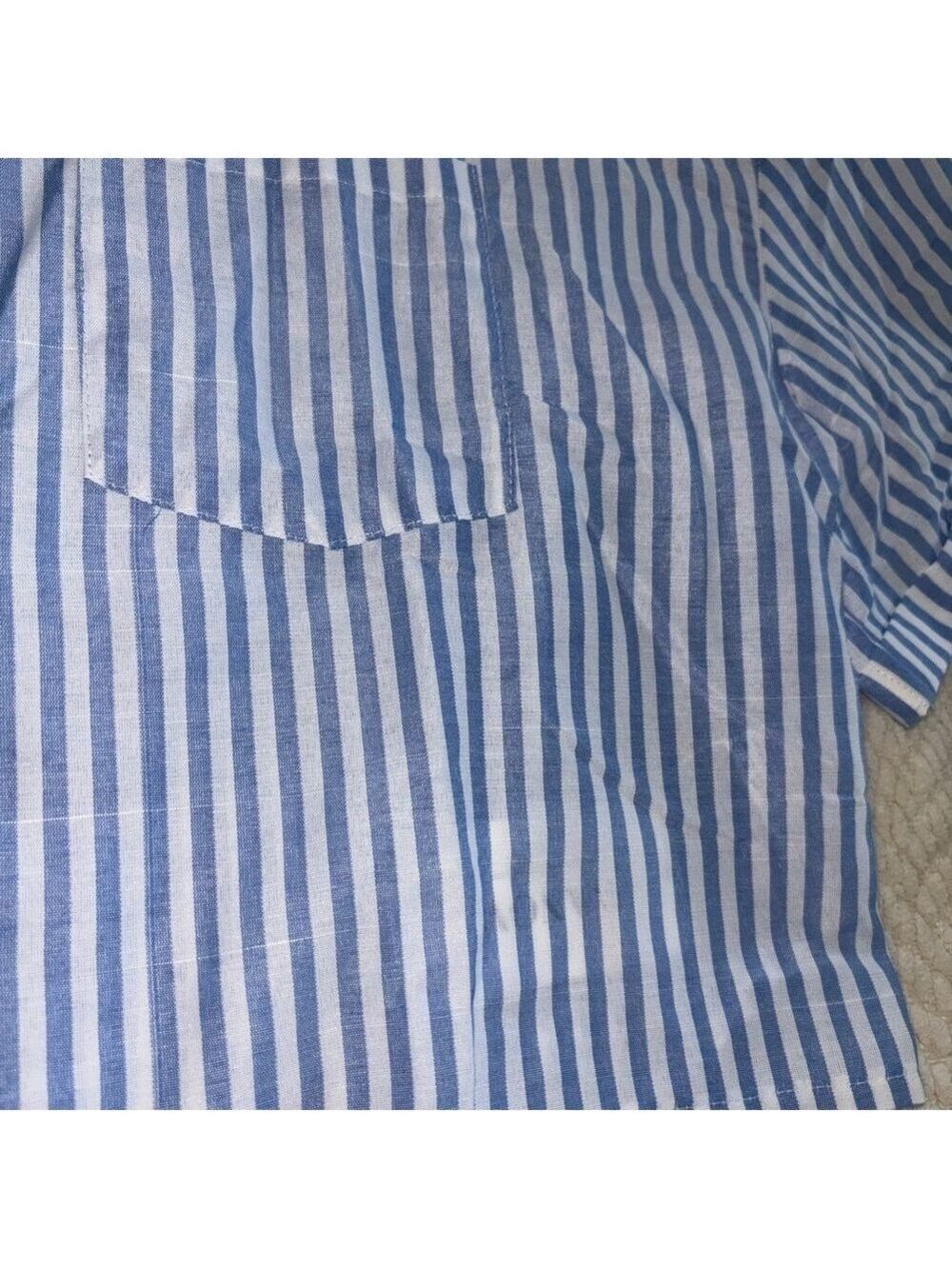 Blue and White Striped Crop Top - Picture 11 of 11